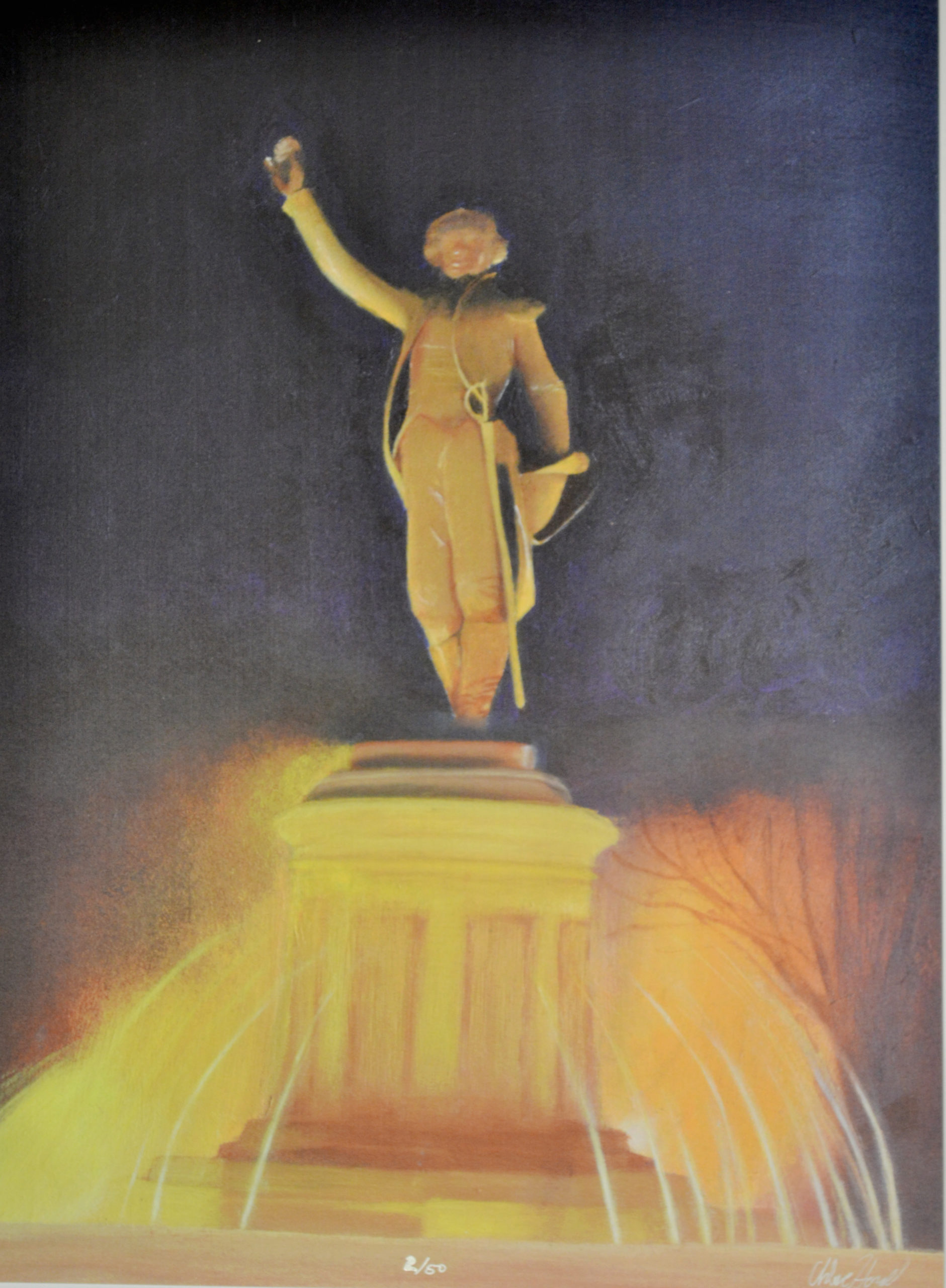 Lafayette Statue Painting, Print